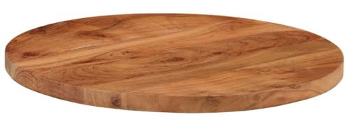 Frdhee Tischplatte Für Stehpult,Tischplatte 40x3,8 cm Rund Massivholz Akazie für Küche, Zuhause, Wohnzimmer, und Büro