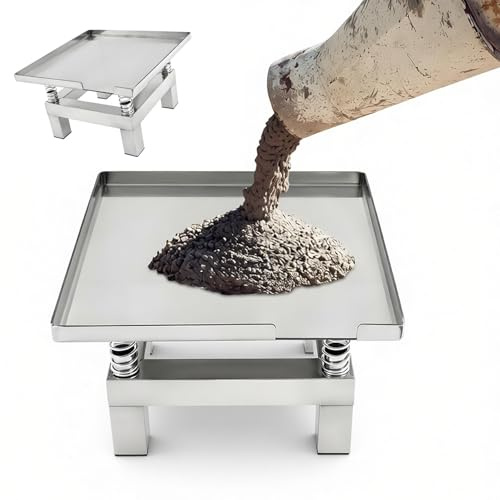 HuanSebesity Vibration Test Table,Concrete Vibrating Table,Mini Vibration Table 3000-3600 Times/Min Vibrating Test Bench 10kg Load Capacity for Concrete Compaction Air Bubble Elimination 35x35cm