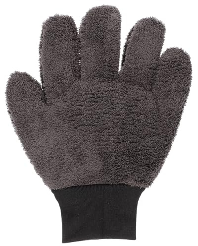 CALLARON Guante para Lavado de Coches de Microfibra Gruesa de Coral, 5 Dedos, Doble Cara, Guantes para Coches sin Rayones, Color Gris, Kit de Limpieza Automotriz para Uso en Interior