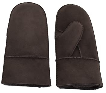 Reissner Lammfelle Manoplas guantes piel de cordero marrón S (Circunferencia de la mano 17cm)