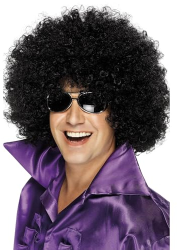 Smiffys Afro Perücke, Super-groß, Schwarz Halloween