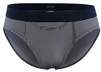 Hom Simon Mini Briefs HO1 (slip)-Pantaloni Uomo, Bleu (Raye Marine/Blanc), Medium