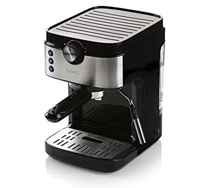 DOMO DO711K Machine à expresso avec porte-filtre en acier inoxydable Noir 1450 W