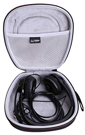 Headset Headphone Case Compatible with Logitech H390, H430, H570e, Zone 300, Zone 301 or JLab Go Work, JIAMQISHI, EAGLEND Headset, Black+Gray(Case Only)