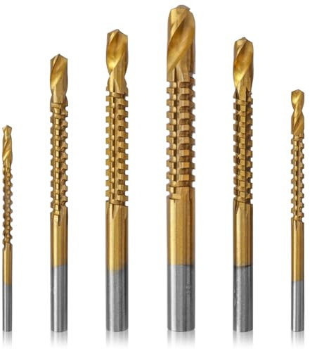 Mesee Titanium Coated HSS Drill & Saw Bit Set, 3-8mm Drill Saw Bits Serrated Bit Grooving Drilling Hole Carpenter Hacksaw Cutting Tool for Wood Metal Plastic Drilling