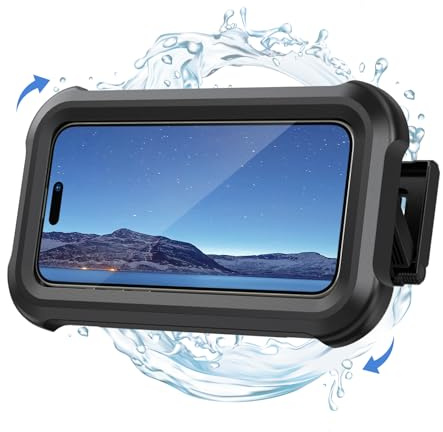 Lamicall Funda Impermeable Móvil para Ducha, Soporte Pared Móvil para Ducha - [360° Rotación & 120° Ajustable] 3 Ganchos de Pared Adhesivos Fuertes, Soporte Pared de Baño para 4 a 7 Smartphone, Negro