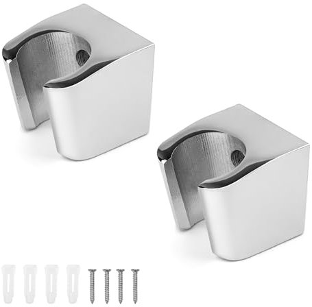 2 Pièces Alliage de Zinc Support de Douche, Argent Shower Head Holders, Support de Douche Mural de Douche Avec Vis, Petit et Facile à Installer, Dimensions de l'article L x l x H: 3,5 x 3,3 x 3,1 cm