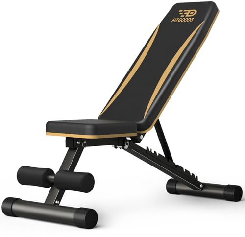 FitGoods Hantelbank, faltbar, Trainingsbank für Zuhause, 299,4 kg, stabile Neigungsbank für den ganzen Körper, Hantelbänke für Heim-Fitnessstudio, Sit-Up-Bank, Krafttrainingsbänke