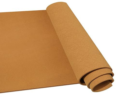 TOYOUNGUP Rouleau Liege, Tableau Liège Grand Format, Feuille Liège, Dalles Sol en Liège, Isolant Thermique E Isolation Phonique, 6mm 8mm D'Épaisseur, 0Braun(Thick 6mm,1.2mx4m(3.9ftx13.1ft))