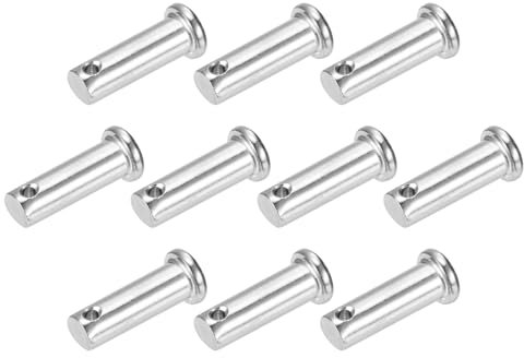 sourcing map 10Pcs 10mmx30mm Single Hole Clevis Pins, 304 Stainless Steel Flat Head Single Hole Clevis Pins for Mechanics Repair, Furniture Installation, Industrial Equipment, DIY (Silver)