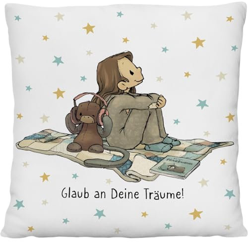 Sheepworld Plüschkissen Anouk | Kuschelkissen mit Wendemotiv, 25 cm x 25 cm, mit Loop zum Aufhängen | Geschenk für Kinder, Jungen, Mädchen, Weihnachten, Geburtstag | 73949