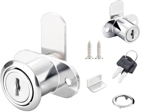 Qrity 1 Piece Cabinet Locks Letterbox Lock, with Different Keys, Single Door Security Furniture Locks for Shoe Cupboards, Cylinder Diameter:19MM
