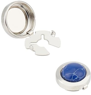 NICENEEDED 2 Stück Blaue Knopfbezüge Für Herrenhemden Manschettenknöpfe Mit Knopfmanschetten Und Knopfabdeckung In Blau Manschettenknöpfe Knopfabdeckung