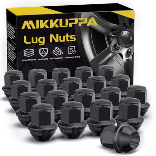 MIKKUPPA M12x1,5 Radmuttern - SW19 Ersatz für 2006-2019 Ford Fusion, 2012-2018 Ford Focus, 2001-2019 Ford Escape Aftermarket Räder, 20 Stück Chrom geschlossene Radmuttern
