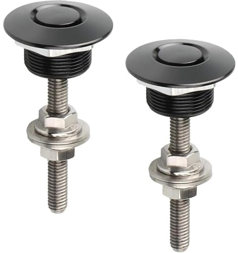 2 stycken snabblås skruvar, Bonnet Lock snabbkoppling, aluminium Hood Pin Stötdämpare aluminiumlegering motorhuvor pin lås klämma tryckknapp stötfångare klämma bar