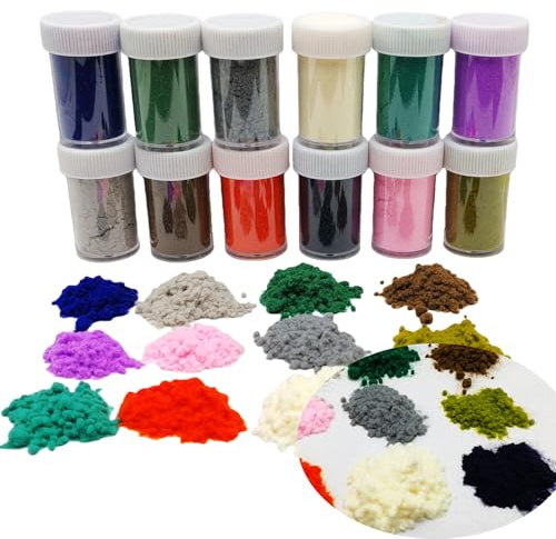 Polvere di velluto floccato 12 colori per manicure candy, nail art fai da te, glitter per artigianato, decorazioni natalizie e artigianato festivo (fibra di nylon vellutata villus) (SET da 12 colori