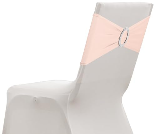 sourcing map Paquete de 20 bandas elásticas para silla, banda elástica para silla con hebilla deslizante, lazos elásticos universales para bodas, fiestas, ceremonias, eventos, decoración de eventos