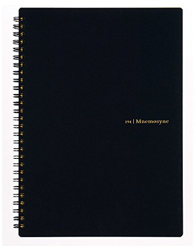Maruman MNEMOSYNE Notebook 9.92 x 7.05 Inches (B5), 7mm ruled 30-line, 80 Sheets (N194A), Black