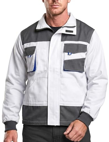 Stenso Emerton - Chaqueta de trabajo multiusos para hombre - durable - blanco 46