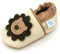 Dotty Fish Unisex Baby & Kids Soft Leather Barefoot Shoes – Boys & Girls, Animal Designs, Non-Slip Soft Soles, Lightweight, Flexible, Elasticated Ankles, Podiatry Approved – Cream Lion 6-12 Months