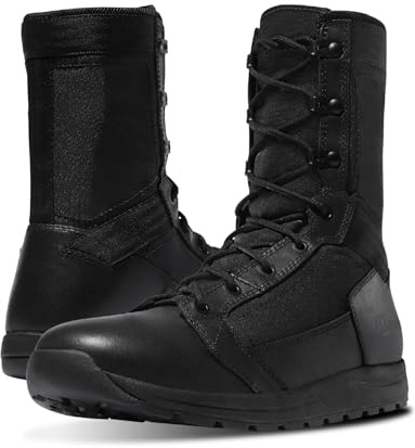 Danner Tachyon 8” Tactical Boots for Men - Ultralight Fast Drying Upper with Abrasion-Resistant Toe, Comfort Footbed, and Non Slip Traction Outsole, Polishable Black Hot - 10.5 D