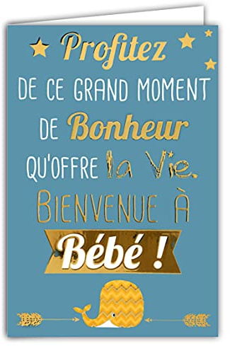 69-5005 Carte de vœux Félicitations Naissance Garçon Fille Profitez de ce grand moment de Bonheur qu'offre la Vie Bienvenue à Bébé