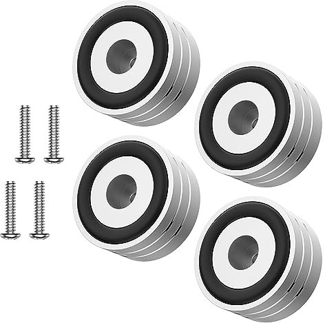 Tertullus 4 Sets Speaker Isolation Feet Aluminum Speaker Feet With Screws,Shockproof Stand Pad For Hifi Devices Amplifier Turntable Dac Recorder Cd (Silver, 40mm×20mm)