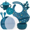 Vajilla Bebe de 11 Piezas | Vajilla Bebe Silicona sin BPA | Incluye: vaso aprendizaje bebe, precucharas bebe blw, babero silicona bebe, plato bebe ventosa, cuenco y tapa | Vajilla Infantil | Con caja