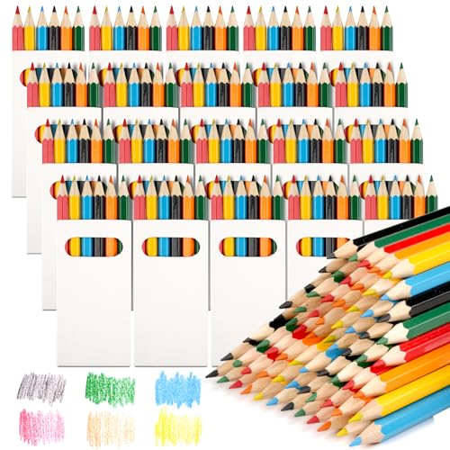 Svalor 120 Mini Buntstifte, Buntstifte Set mit je 6 Buntstiften, Buntstifte Klein Mehrfarbig Holzstifte im Kartonetui für Kinder Kunst Zeichnung, Skizzieren und Färbung (Farbstil)