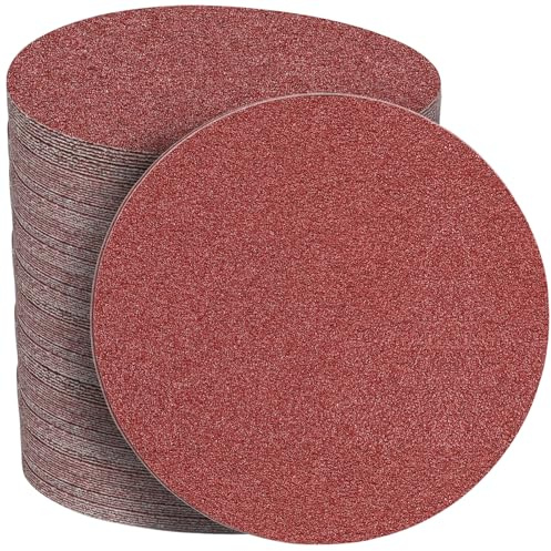STEBRUAM 50pcs 150mm Sanding Discs,120 Grit No Holes Hook and Loop Backing Pads for 6 inch Random Orbital Sander Pads All Oscillating Tools