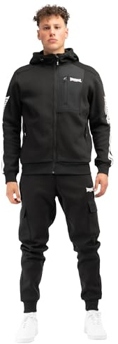 Lonsdale London Bulough Hombre chándal Negro L 95% Polyester,5% Elastán