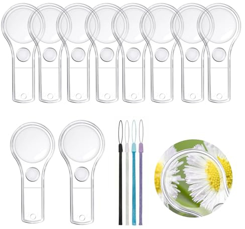 ChierLyn - Lente di ingrandimento per bambini, 24 pezzi, per bambini, 5 mini lente d'ingrandimento per bambini, regalo di compleanno, lettura della classe, osservazione scientifica