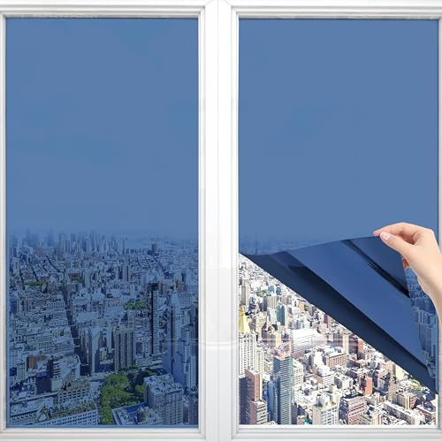 AMIGO Lámina Solar Azul para Ventanas - protección contra el Calor y los Rayos UV - lámina para Ventanas domésticas 90x300cm