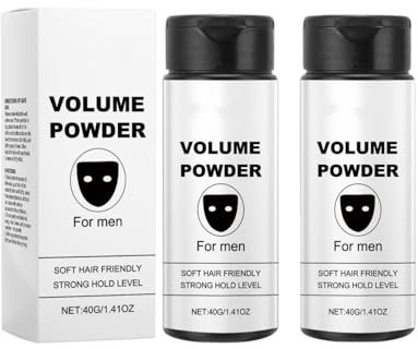 Poudre de texture pour hommes, poudre capillaire pour homme, facile à appliquer, donne instantanément de la texture et du volume, ingrédients naturels purs, tenue forte, 40 g (A, 2 pièces)