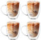 Nicphyn 4 Pièces Tasse a Cafe, Tasse Double Paroi avec Poignée, Verre a Cafe, Tasses à Café, Tasses en Verre, Tasse Transparente Cappuccino pour Thé, Lait, Jus, Crème Glacée, Dessert(350ML)