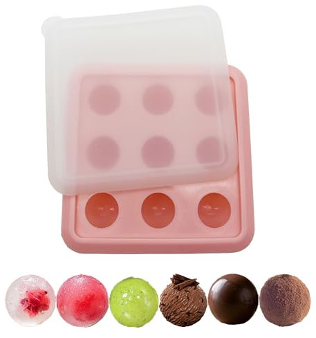 duoyif Silicone Mould Ball with Lid Diameter 24 mm 9 Holes Small Ball Mould Mini Chocolate Balls Baking Mould Praline Mould Sphere Balls Silicone Mould for Chocolate Chocolates Ice Balls (9 Holes