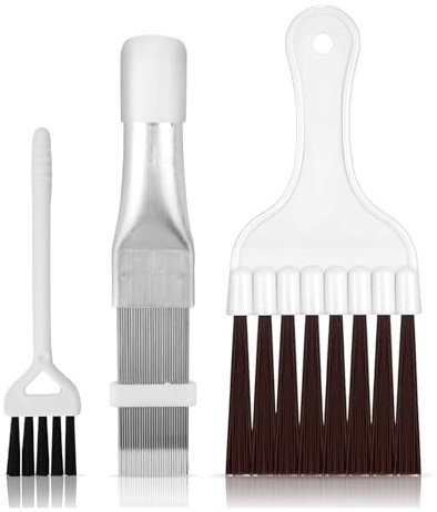 LightBeacon Condenser Brush, 3 Pièces Brosse de Nettoyage Condenseur de Climatiseur, Peigne D'Aileron De Condensateur, Peigne à Lattes de Climatiseur, pour Nettoyer Le Radiateur