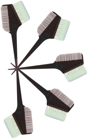 NOLITOY Kit 5 Pezzi Pettine per Tinta Chioma Professionale in Plastica Nera, Comodo da Usare e Facile da Impugnare, per Salone Professionale e Fai da Te