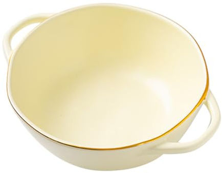 DECORNIJIA Cuenco Para Hornear De Doble Asa Fuente Para Horno Para Servir Ensaladas o Arroz Al Horno Tazón Cerámico Resistente Al Calor