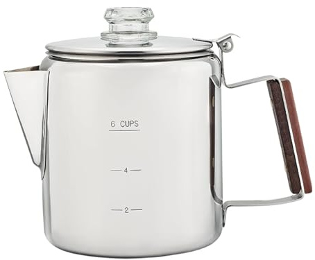 Kaffeperkolator – Kaffemaskin Rostfritt Stål | Bärbar Perkoļator 6 Eller 9 Koppar | Kompakt Utomhus Kaffemaskin För Camping, Stranď, Husbil, Resa, Familj