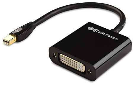 Cable Matters® Adaptador de Mini DisplayPort (Thunderbolt ™ Puerto Compatible) a DVI en Negro