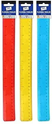 Just stationery Tallon 12 Transparent Bendy Flexible Ruler School Office Work - RANDOMLY SUPPLY