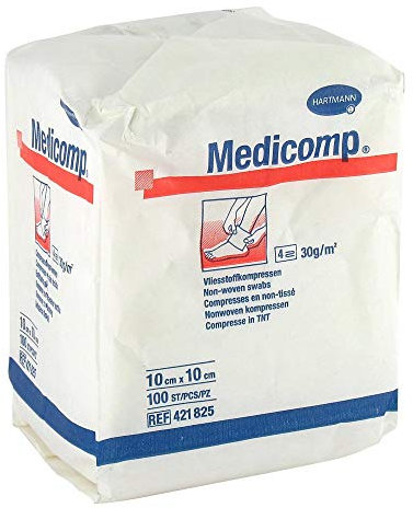 MEDICOMP Vlieskomp.unsteril 10x10 cm 4fach 100 St