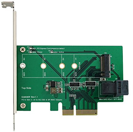 Micro SATA Cables PCI-e 4-Lane to M.2 (PCI-e I/F) & Mini SAS HD (SFF-8643) Adapter