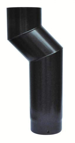 Flue Pipe Offset 5 inch (125mm) Dia by StoveMaestro Black Stove Pipe for Wood Log Burning Stove