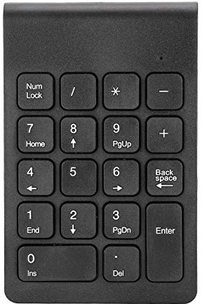 2,4G trådlöst numeriskt tangentbord, 18-tangenters bärbart mini-tangentbord, Bluetooth numeriskt tangentbord, allmänt numeriskt tangentbord för bärbar dator, stationär dator etc. (svart)