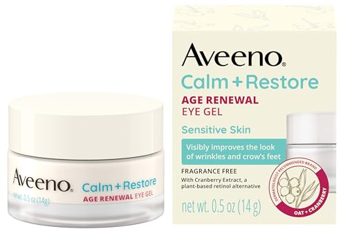 Aveeno Calm + Restore Age Renewal Eye Gel, Fragrance Free, 0.5 oz