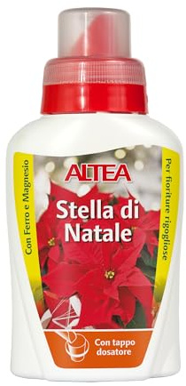 Tecnokit Concime Liquido Stelle Di Natale, Fertilizzante Specifico Per Poinsettie, Nutrimento Completo Per Foglie E Brattee Brillanti, Fioritura Prolungata, Flacone Da 300 ml, 1 Confezione