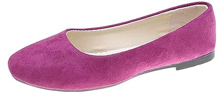 Flat shoes for women, women's flat shoes, plain ballet shoes, flat women's shoes with pointed toe, Mary Jane shoes for women, slip-on women's shoes, loafers women, hot pink, 3.5