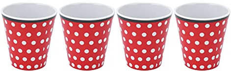 BaxTazas de tazas de melamina de 4 piezas, 260 ml de tazas para beber destrozando para acampar la barbacoa, tazas de aislamiento térmico, bebida al aire libre para adultos livianos